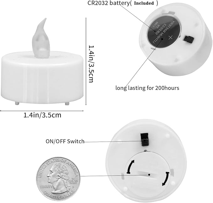 100Pack Battery Tea Lights candles- LED Tea Lights Realistic Bright Flickering - Image 3
