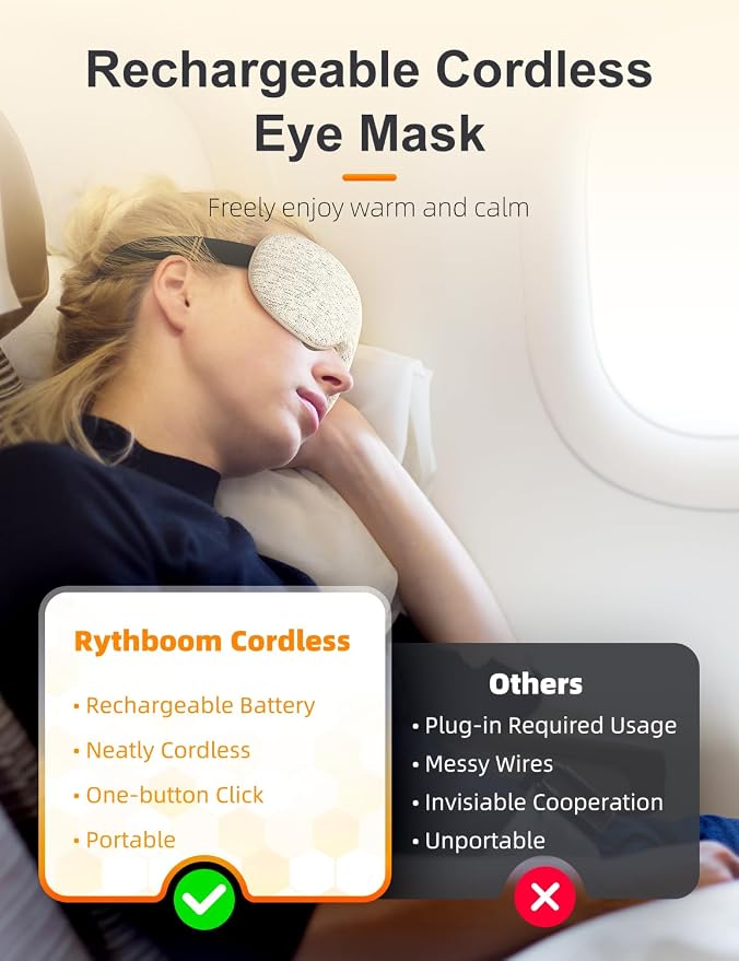 Heated Eye Masks for Dry Eyes, Eye Relief, Cordless Warm Eye Compress, 3 Heat - Image 5