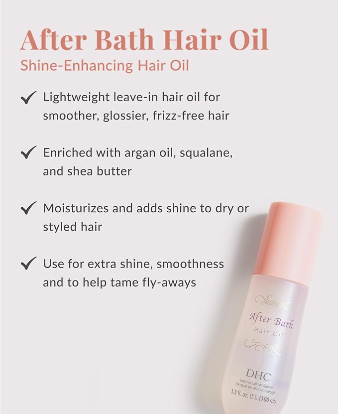 DHC After Bath Hair Oil, Shine-Enhancing Hair Oil, Lightweight, Leave-In Oil - Image 6