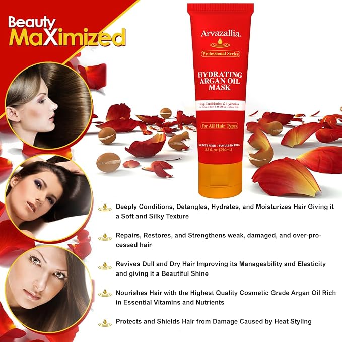 Arvazallia Hydrating Argan Oil Hair Mask and Deep Conditioner - Image 5