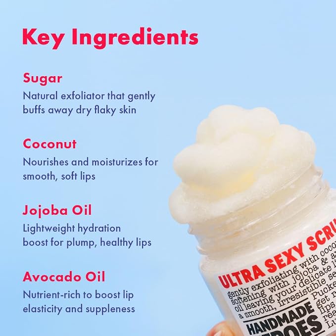 100% Natural Lip Scrub Vegan Conditioning Coconut Lip Exfoliator Gentle - Image 5