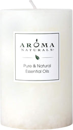 Aroma Naturals Holiday Essential Oil Vanilla & Peppermint Scented Pillar Candle by Aroma+Naturals
