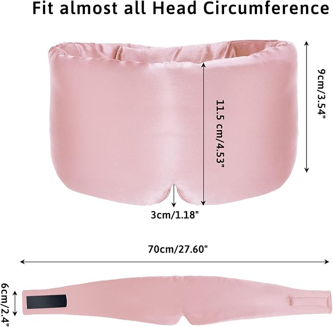 Silk Sleep Mask for Women Men, Mulberry Silk Eye Sleeping Mask & Blindfold - Image 5