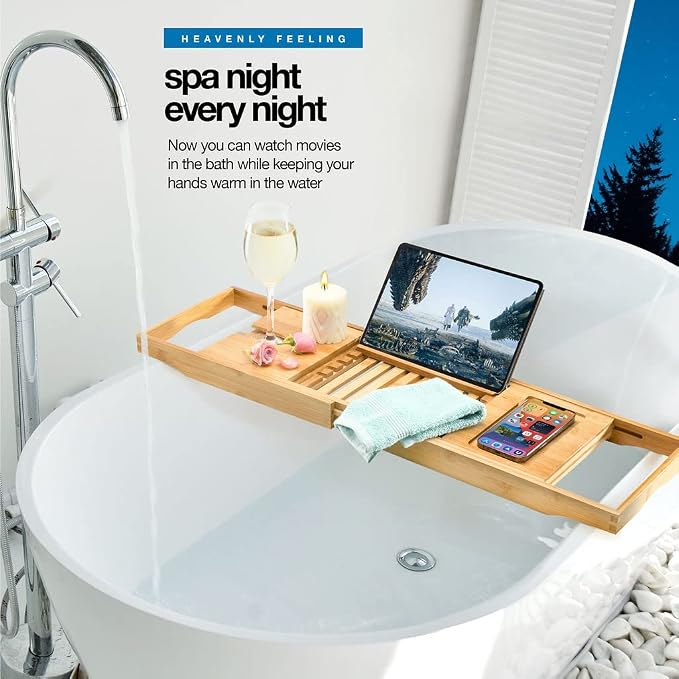 Luxury Foldable Bathtub Tray Caddy - Image 8