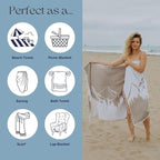 InfuseZen Turkish Towel with Mountain Landscape – 100% Organic Turkish Cotton - Image 5