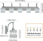 Crystal Vanity Lights 5-Light Chrome Bathroom Vanity Lights Modern Crystal - Image 4