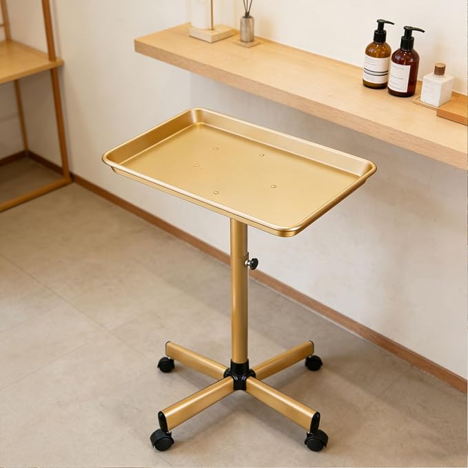 Salon Rolling Tray, Height Adjustable Tattoo Tray Rolling Cart, Storage Utility - Image 7