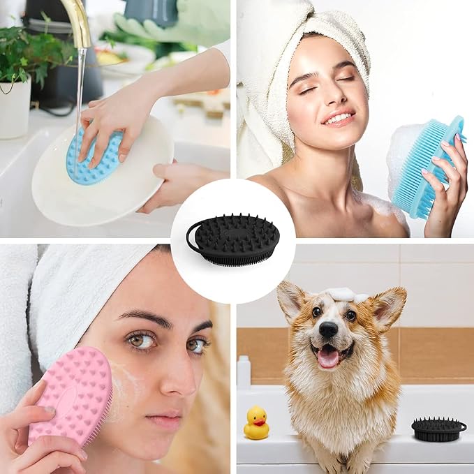 2 in 1 Silicone Body Scrubber Shampoo Brush, Shower Body Scrubber, Silicone - Image 6