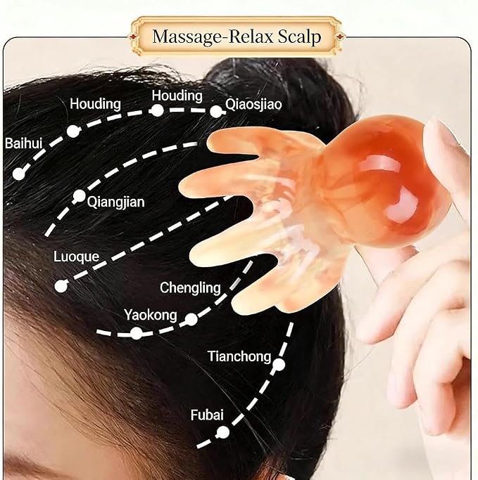 Octopus Head Massager, Manual Acupressure Tool to Soothe Headaches and Promote - Image 4