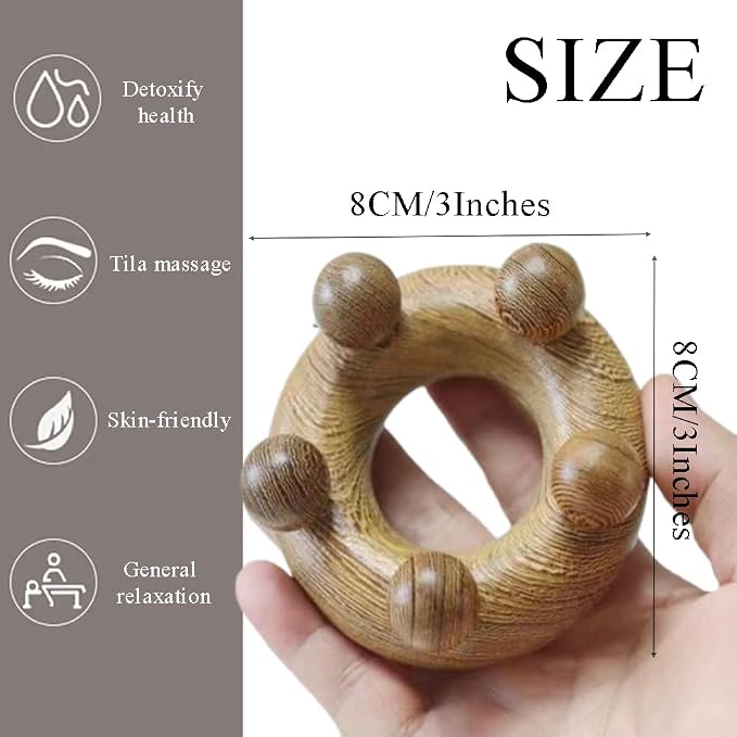 OULIGET Wood Therapy Abdominal Massage Tools, Lymphatic Drainage Massager - Image 2