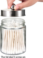 Amolliar 6Pc Apothecary Jars Bathroom Vanity Organizer- Rustic Farmhouse Decor - Image 7