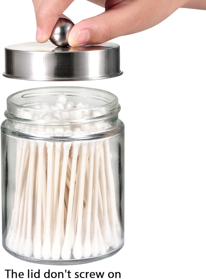 Amolliar 6Pc Apothecary Jars Bathroom Vanity Organizer- Rustic Farmhouse Decor - Image 7