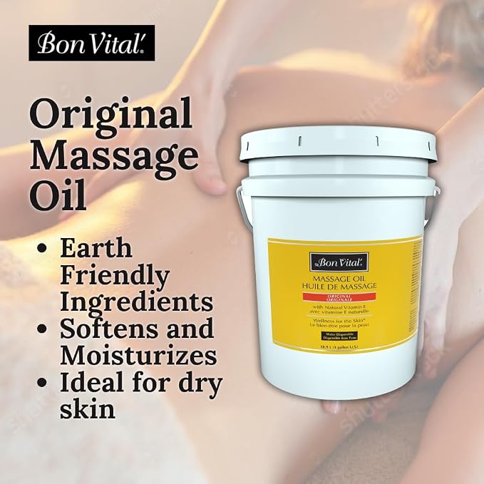 Bon Vital' Original Massage Oil, 5 Gallon Unscented Professional Massage Oil - Image 3