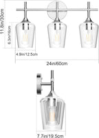Ralbay Vintage 3 Light Vanity Light Fixture Industrial Chrome Bathroom Light - Image 5