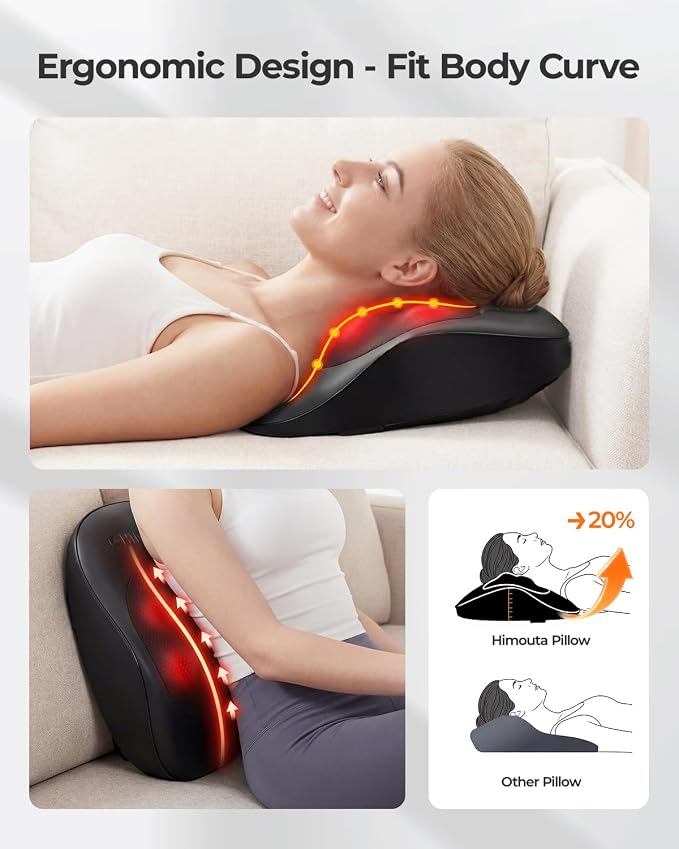 Electric Neck Massager Pillow, Ultra-Quiet Corded Neck and Shoulder Massager - Image 2