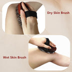 Dry Brushing Body Brush, Exfoliating Body Scrubber Natural Horsehair Bath - Image 3