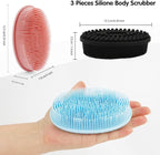 3 Pack Silicone Body Scrubber, Soft Silicone Loofah Exfoliating Body Scrubber - Image 3