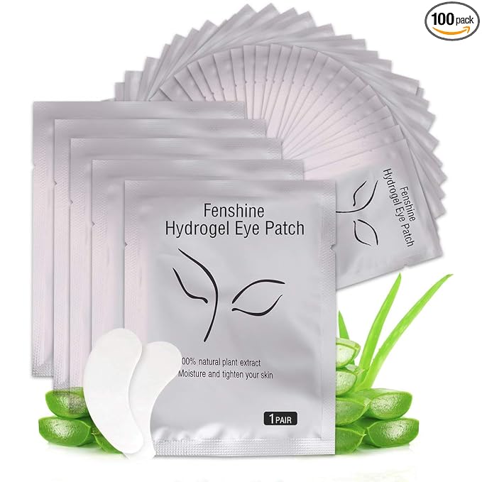 fenshine 100 Pairs Eyelash Extension Eye Pads Lint Free Hydrogel Eye Patches by Fenshine
