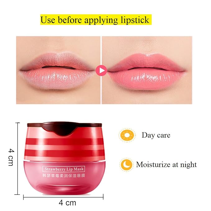 2 Pcs Bee Lip Balm Honey Pot, Honey & Strawberry Lip Mask Propolis Moisturizing - Image 6