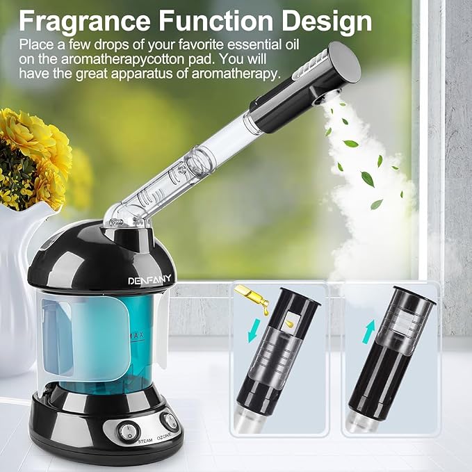 Facial Steamer - DENFANY Nano Ionic Face Steamer - Portable Facial Steamer - Image 3