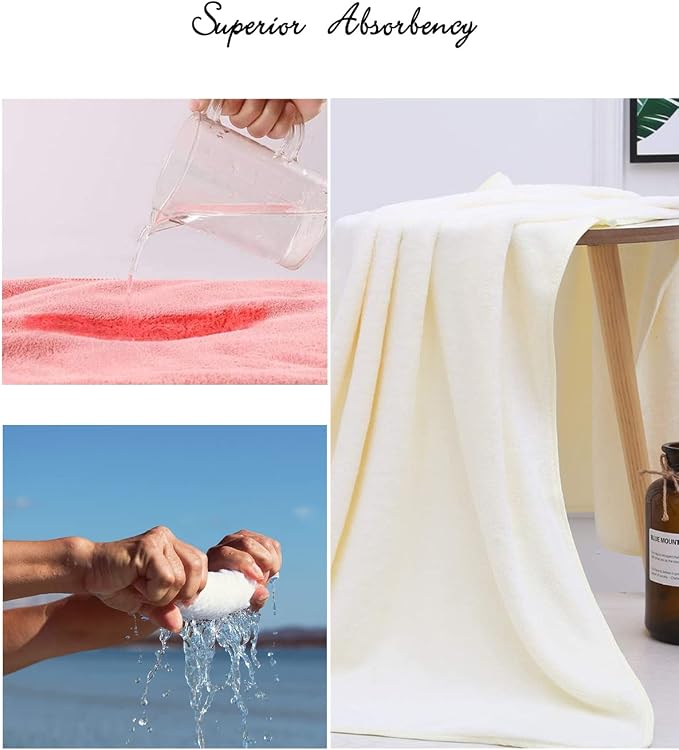 Lumimi Towel Set of 8 Very Soft Microfiber 4 Bath and 4 Hand Towels Quick Dry - Image 4
