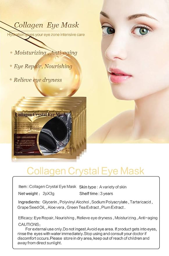 Eye Mask, 30 Pairs Collagen Under Eye Patches, Lighten Wrinkles Anti-Aging - Image 2