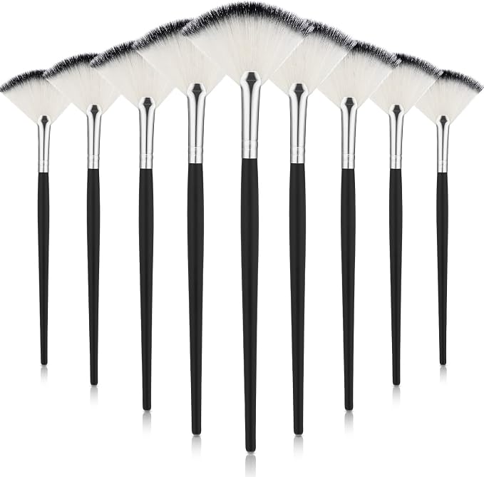 9 Pieces Facial Fan Mask Brushes, Soft Facial Applicator Brushes Tools by Maitys