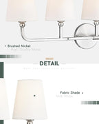 Bathroom Light Fixtures, 5 Light Brushed Nickel Vanity Lights - Image 3