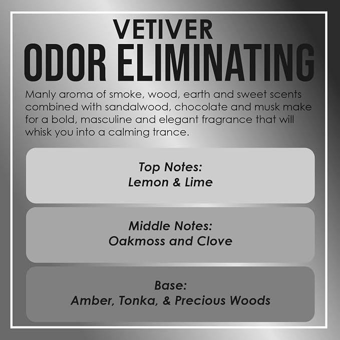 Vetiver Odor Eliminating Highly Fragranced Candle - Image 4
