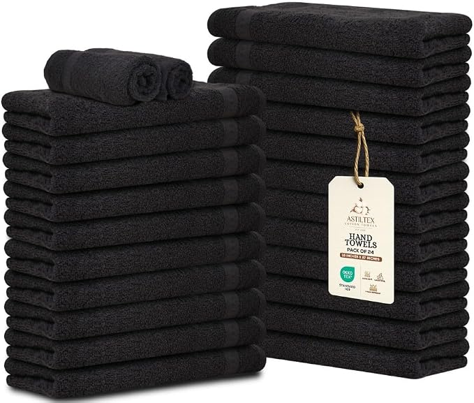 Premium 100% Cotton Hand Towels – Pack of 24, 16x27 Inch – Quick-Dry, Highly by ASTILTEXCottonTowels
