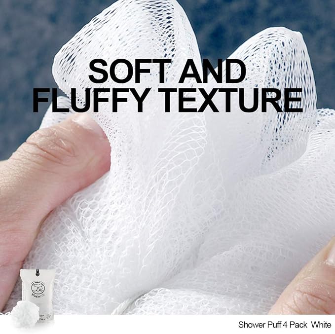 Loofah Sponge Bath Sponge for Women Men 4 Pack - Image 3