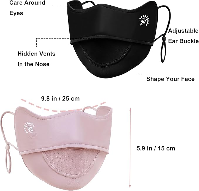 2Pcs UV Face Mask, Sun Masks for Women, Cooling Breathable Face Cover for - Image 4