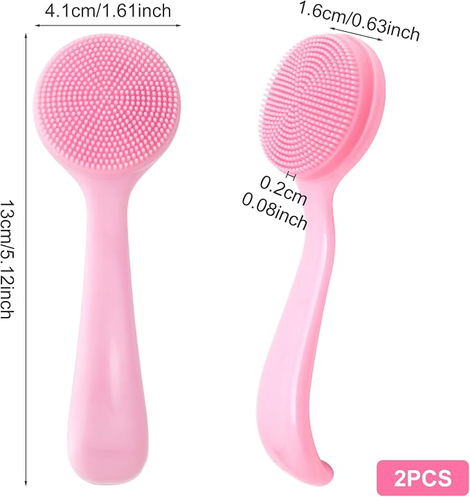 HINZIC 2 Pack Silicone Manual Facial Cleansing Brush, Skin Friendly Waterproof - Image 2