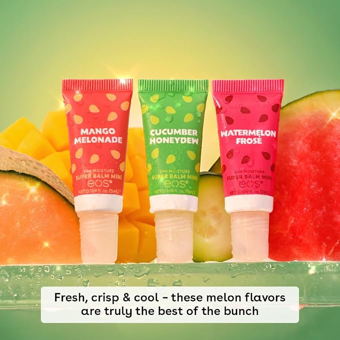 eos 24H Moisture Super Balm Minis- Melon Magic, Limited-Edition Lip Mask - Image 2