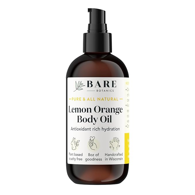 BARE BOTANICS 8 oz Moisturizing Lemon Orange Body Oil by BareBotanics