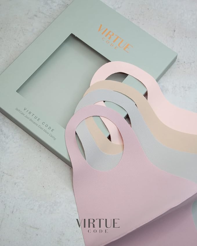 Virtue Code Second Skin Cloth Face Mask Pack. 4 Buttery Soft Masks Washable - Image 7
