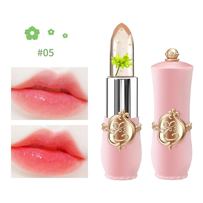 BestLand 3 Pcs/Set Flower Jelly Lipstick Set Temperature Change Moisturizer - Image 3