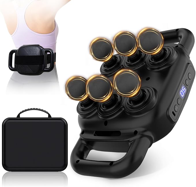 Six Head Massage Gun with 50 Adjustable Intensities & 9 Modes, Massage Gun by GAXEZO