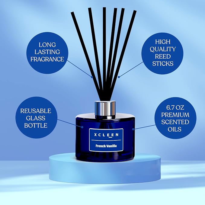 Xcleen Reed Diffuser Set, 6.7Oz French Vanilla Scented Oil Diffuser - Image 2