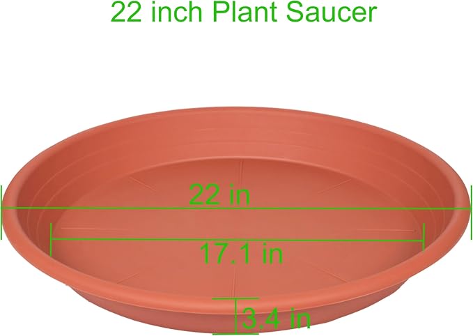 2 Pack of 22 inch Extra Large Plant Saucer, Extra-Deep 3.4" Plant Tray - Image 2