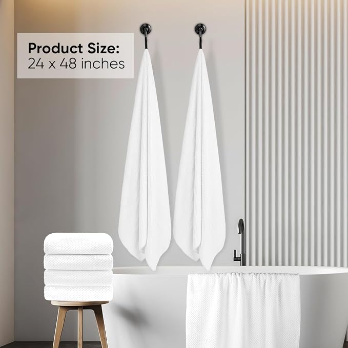 HOMEXCEL 6 Pack Bath Towel Set, Microfiber Ultra Soft Highly Absorbent Bath - Image 2