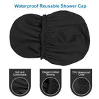 Shower Cap for Women, Double Layer Waterproof Bath Cap, Reusable Hair Protector - Image 6