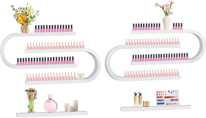 EBANKU 6PCS U Shape Nail Polish Racks Heavy Duty Nail Shelfs by EBANKU