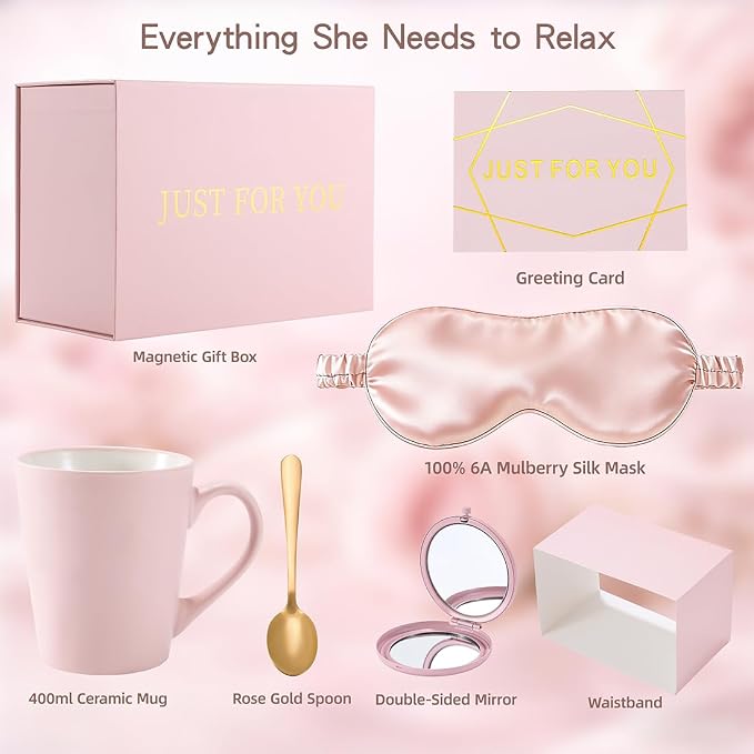 Gift Set for Mom – 100% 6A Mulberry Silk 19 Momme Eye Mask - Image 7