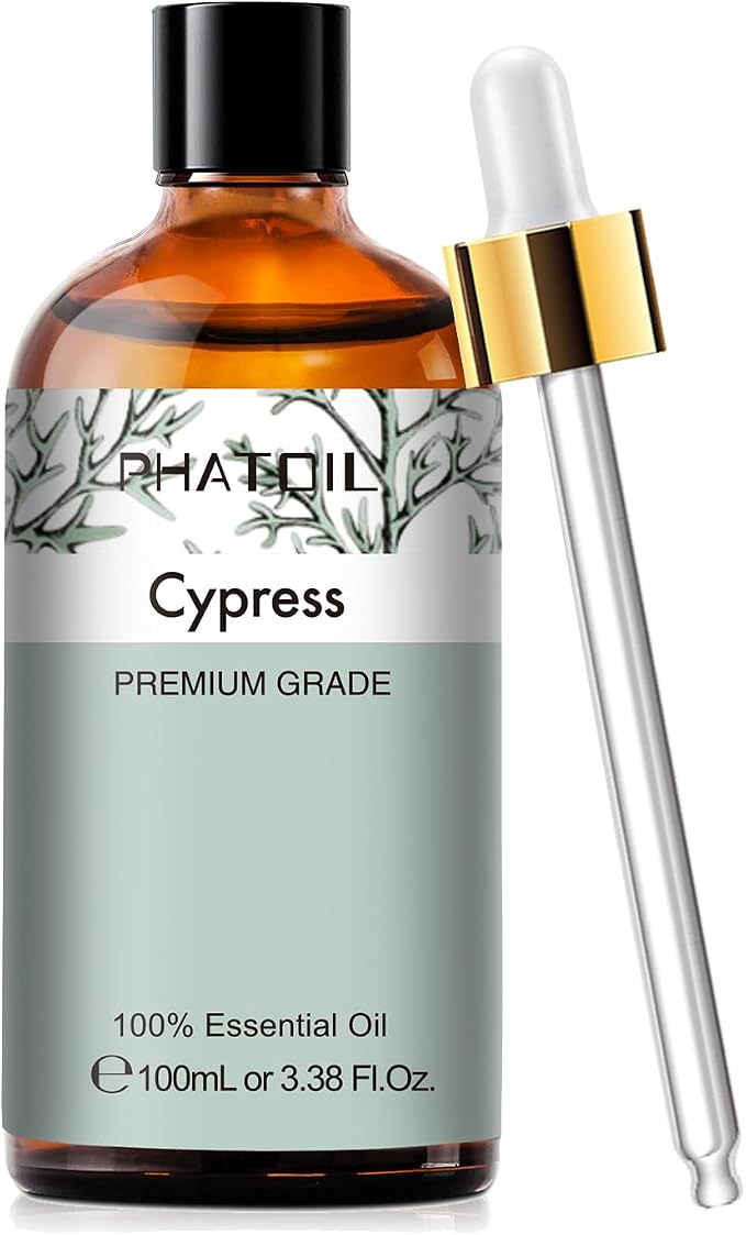 Cypress 3.38fl.oz Essential Oil, PHATOIL Aromatherapy Essential Oils by PHATOIL
