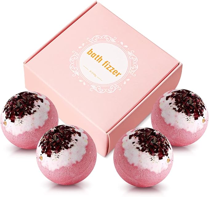 Dried Flower Bath Bombs Salt Balls, Rose Extract Essential Oils, Moisturizing - Image 8