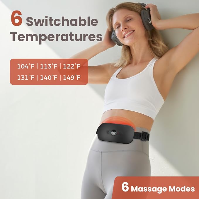 NOWWISH Heating Pad for Period Cramps Pain Relief, Portable Electric Cordless - Image 4