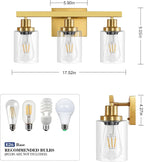 3 Light Gold Bathroom Light Fixtures, Bathroom Vanity Light Over Mirror - Image 5