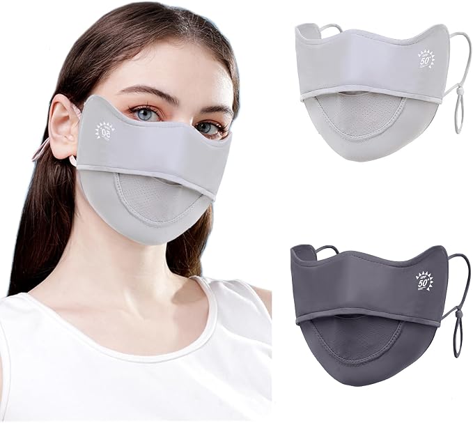 2Pcs UV Face Mask, Sun Masks for Women, Cooling Breathable Face Cover for by Unknown