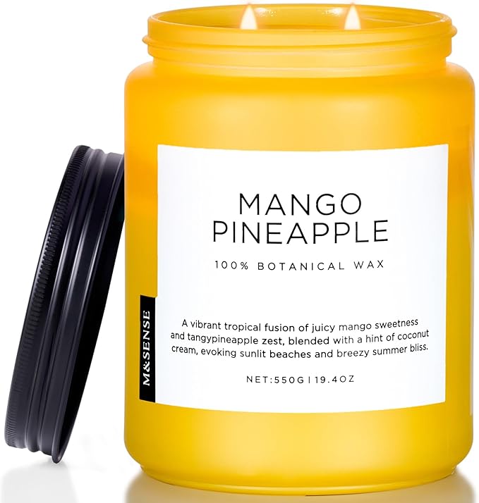 M&SENSE Mango Pineapple Scented Candle, 19.4oz Non Toxic Natural Soy Wax 110 by MSENSE